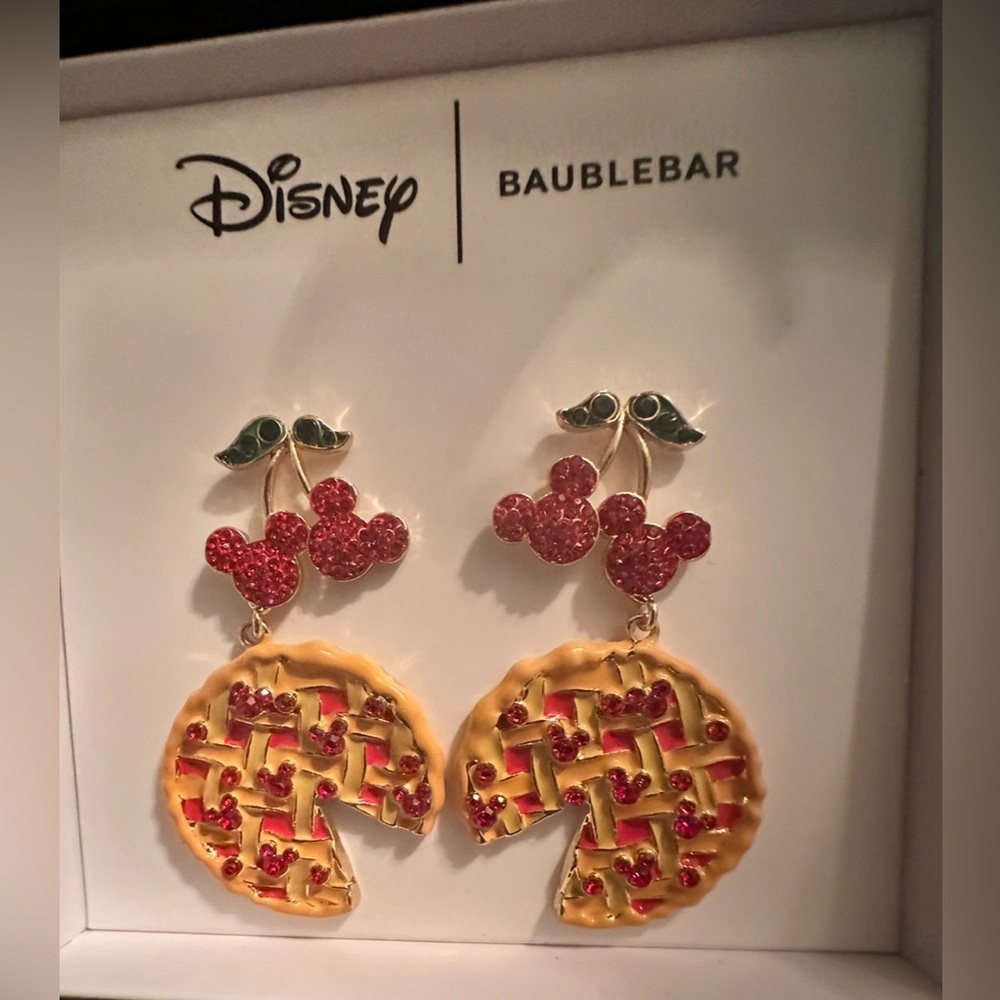 New! Disney Baublebar Cherries overtop waffles Earrings - Picture 2 of 7